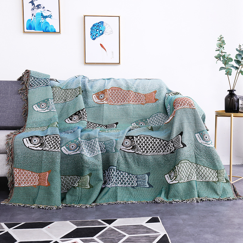 Boho Throw Blanket Fringe - Manta moderna y sencilla con estampado
