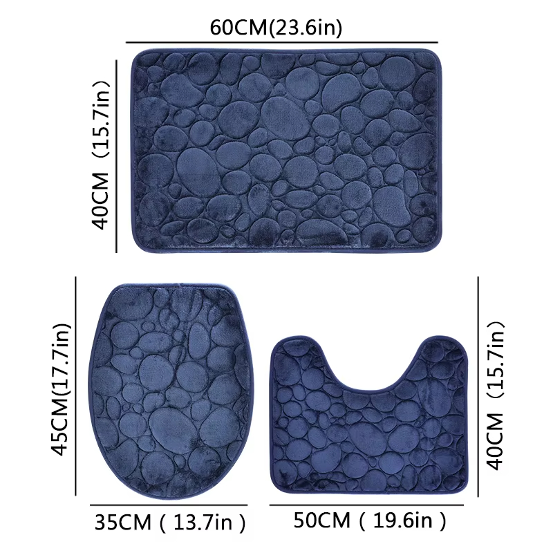 Quick Dry Diatomite Bath Mat - 3 unids/set alfombrillas de baño antideslizantes