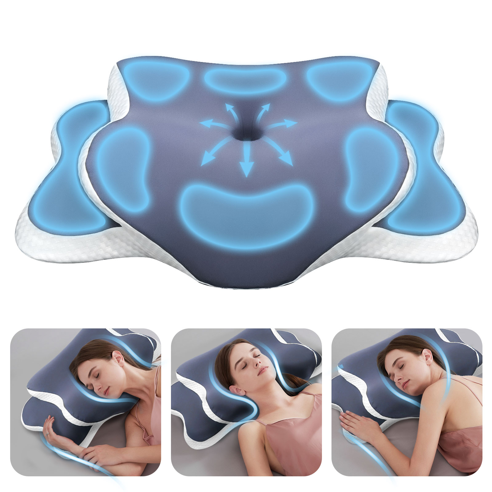 Memory Foam Orthopedic Pillow Neck Pain - Almohada de Espuma Viscoelástica, Almohada Cervical