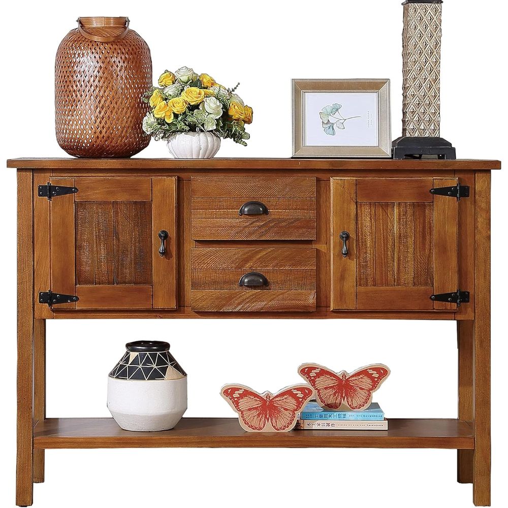 Storage & Organization - Mesa de Madera Maciza con Cajones,