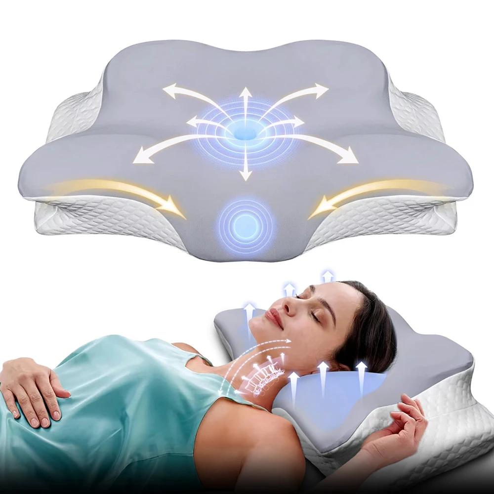 Memory Foam Orthopedic Pillow Neck Pain - Almohadas de espuma viscoelástica en forma