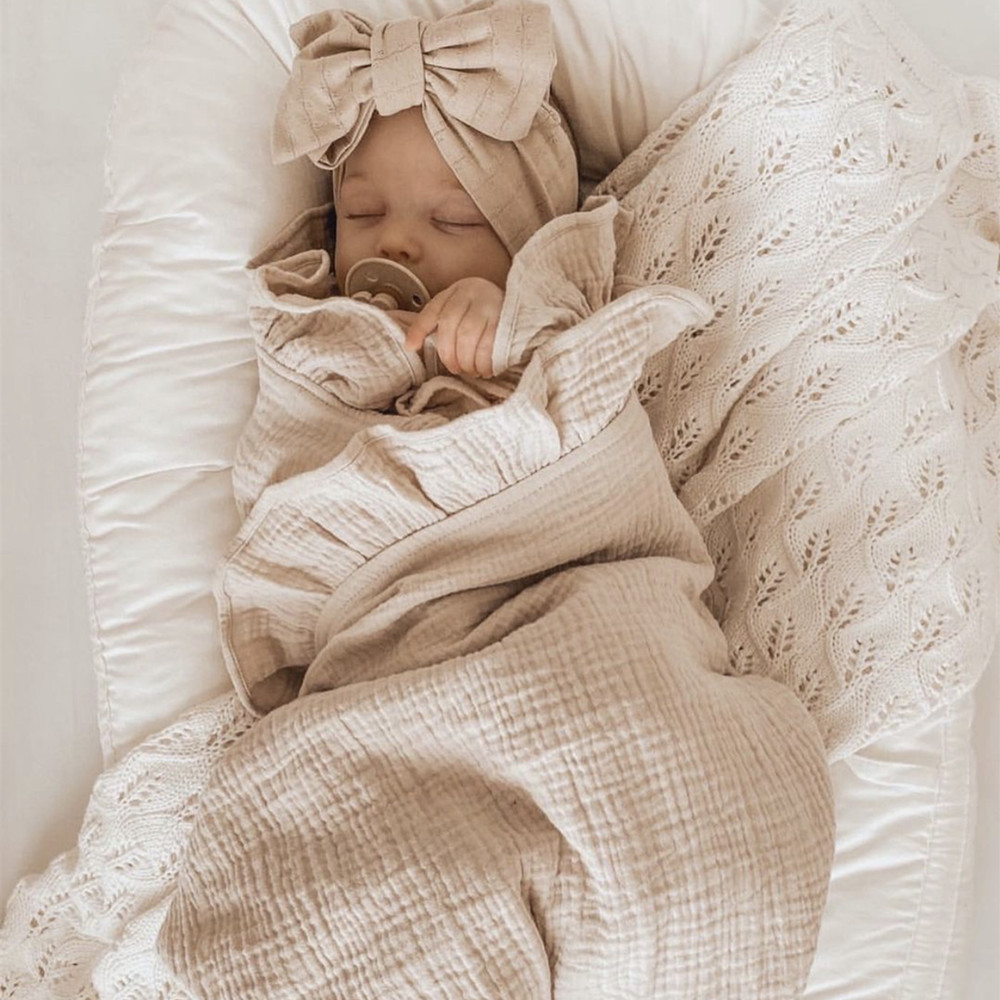 Muslin Cotton Bedspread - Mantas envolventes de muselina con volantes