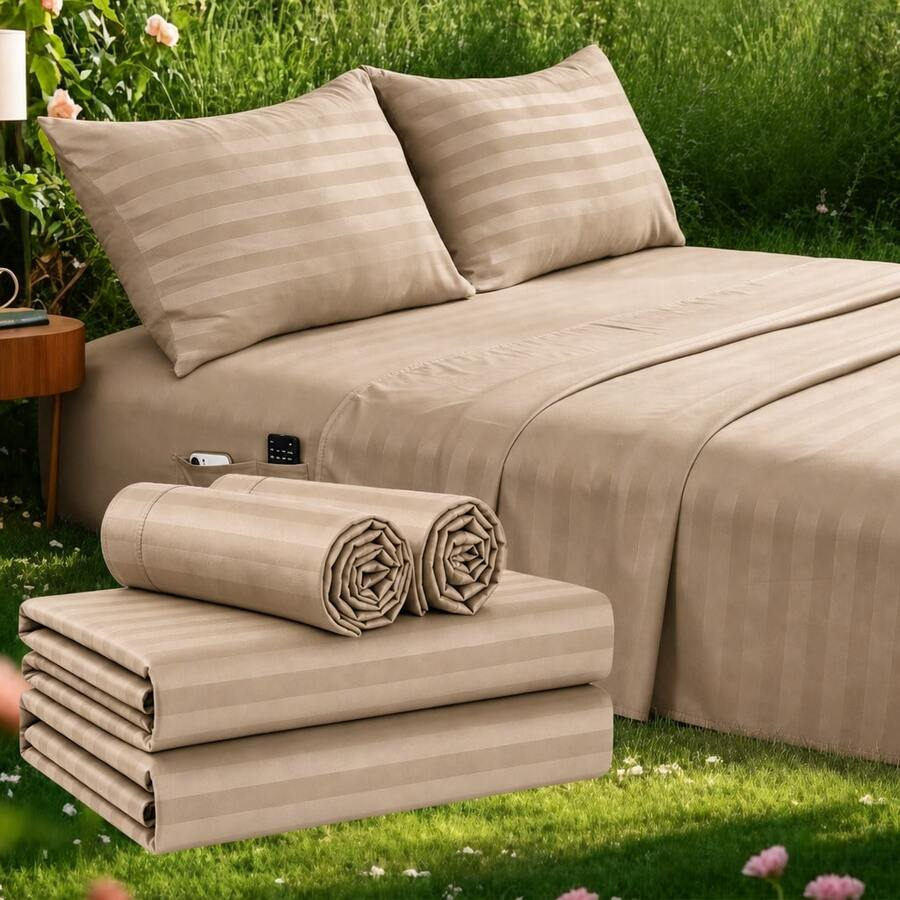 Juego de Sábanas Refrescantes  - Fitted Bed Sheets Deep Pocket reseña y precio