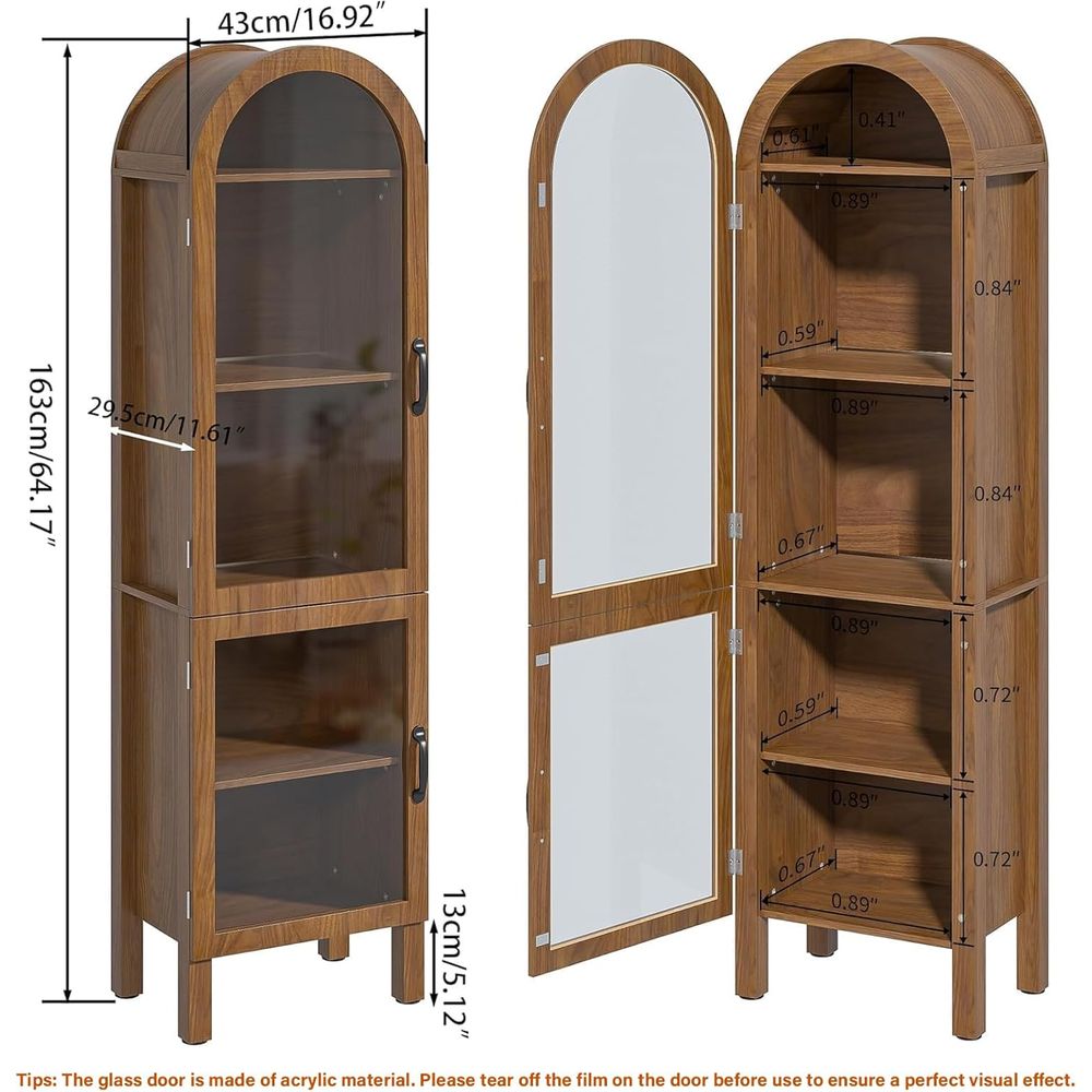 Vitrina Arqueada de 64.17 Pulg - Kitchen reseña y precio