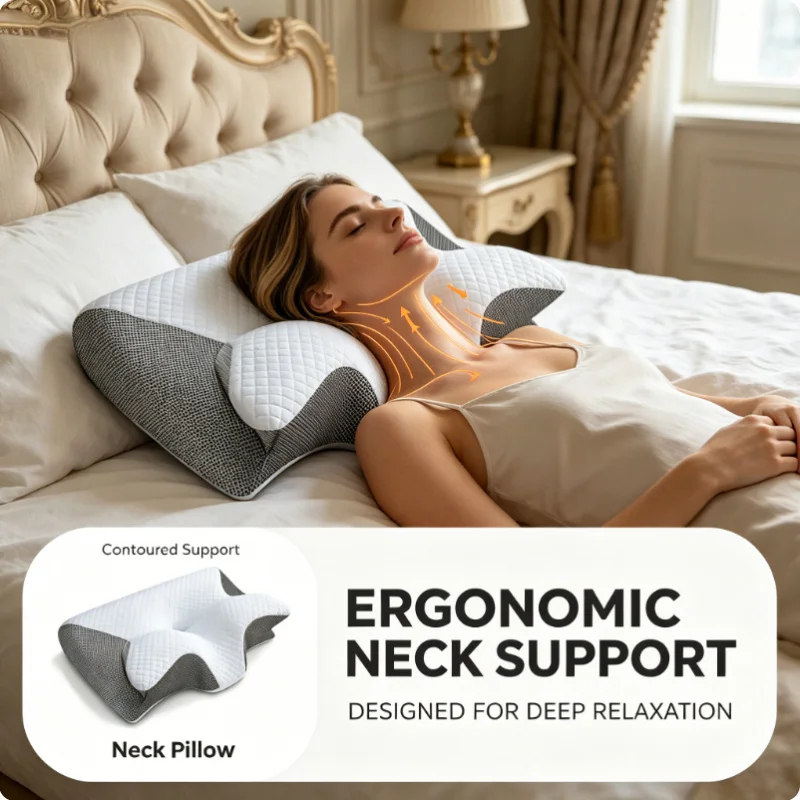 Almohada Cervical de Espuma Vi - Memory Foam Orthopedic Pillow Neck Pain reseña y precio