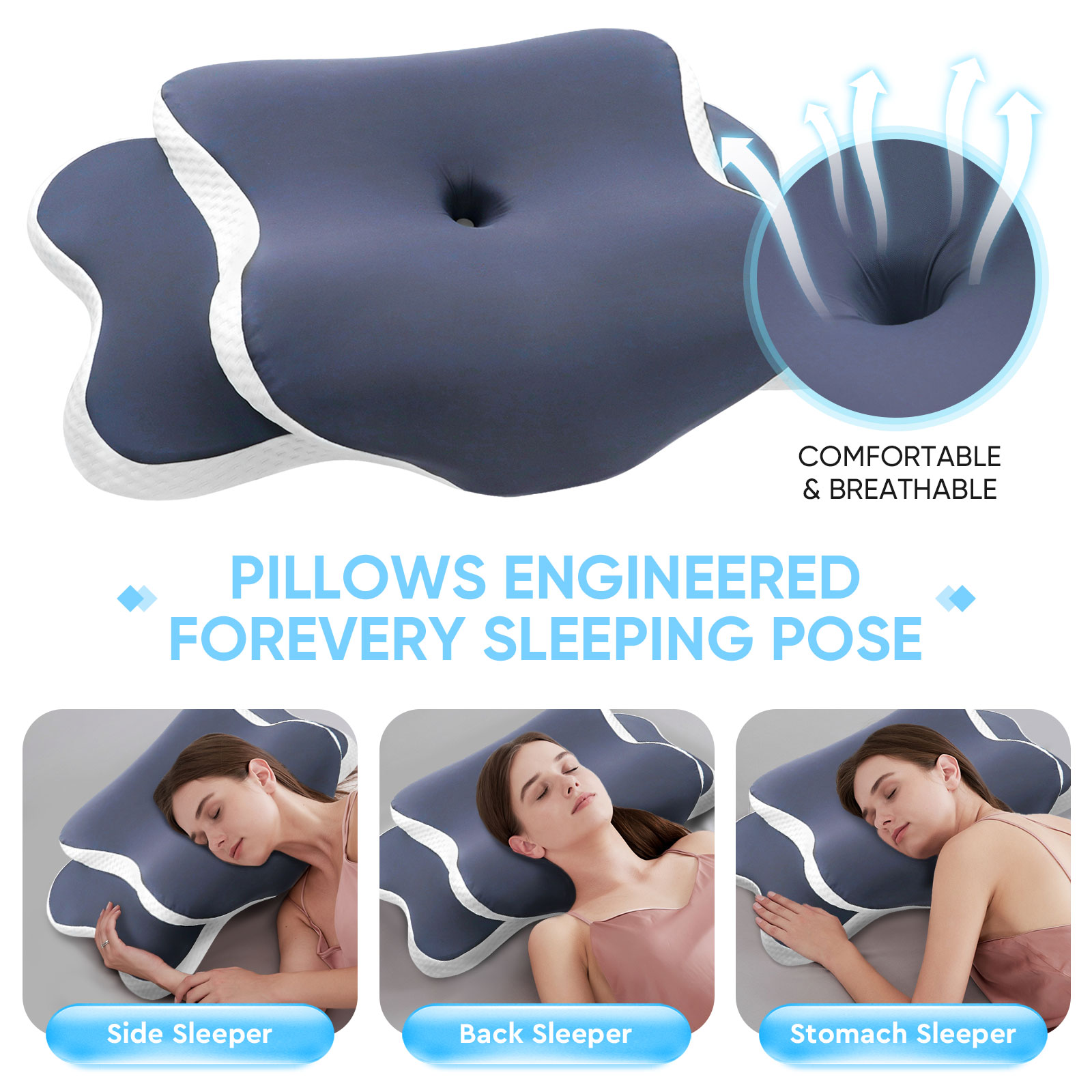 Almohada de Espuma Viscoelásti - Memory Foam Orthopedic Pillow Neck Pain reseña y precio