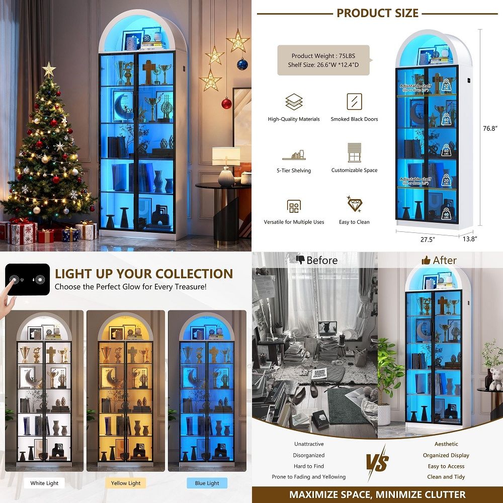 Vitrina con Puertas y Estantes - Lighting reseña y precio