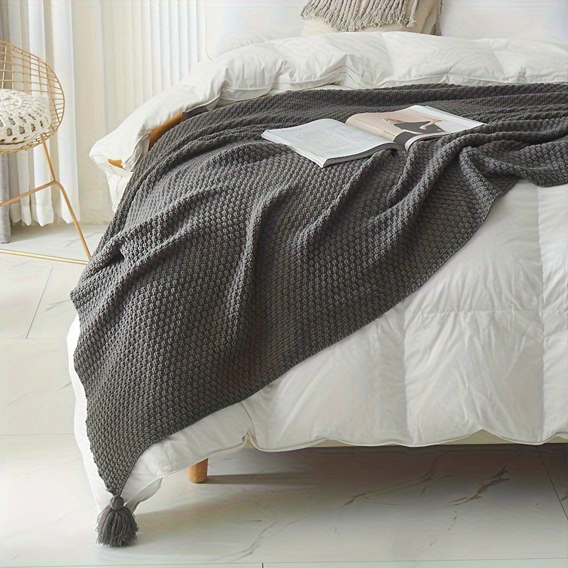 Manta Tejida Estilo Boho con F - Boho Throw Blanket Fringe reseña y precio