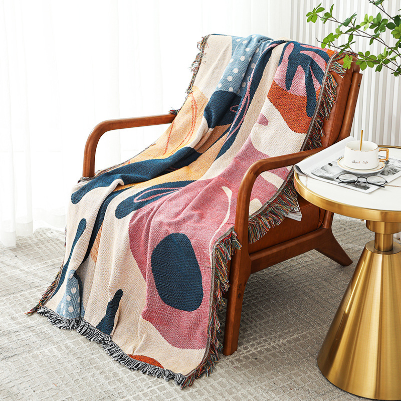 Manta textil con patrones de p - Boho Throw Blanket Fringe reseña y precio