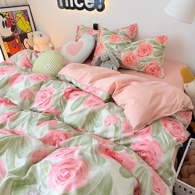 Juego de funda nórdica rosa co - Duvet Cover Sets With Zipper reseña y precio