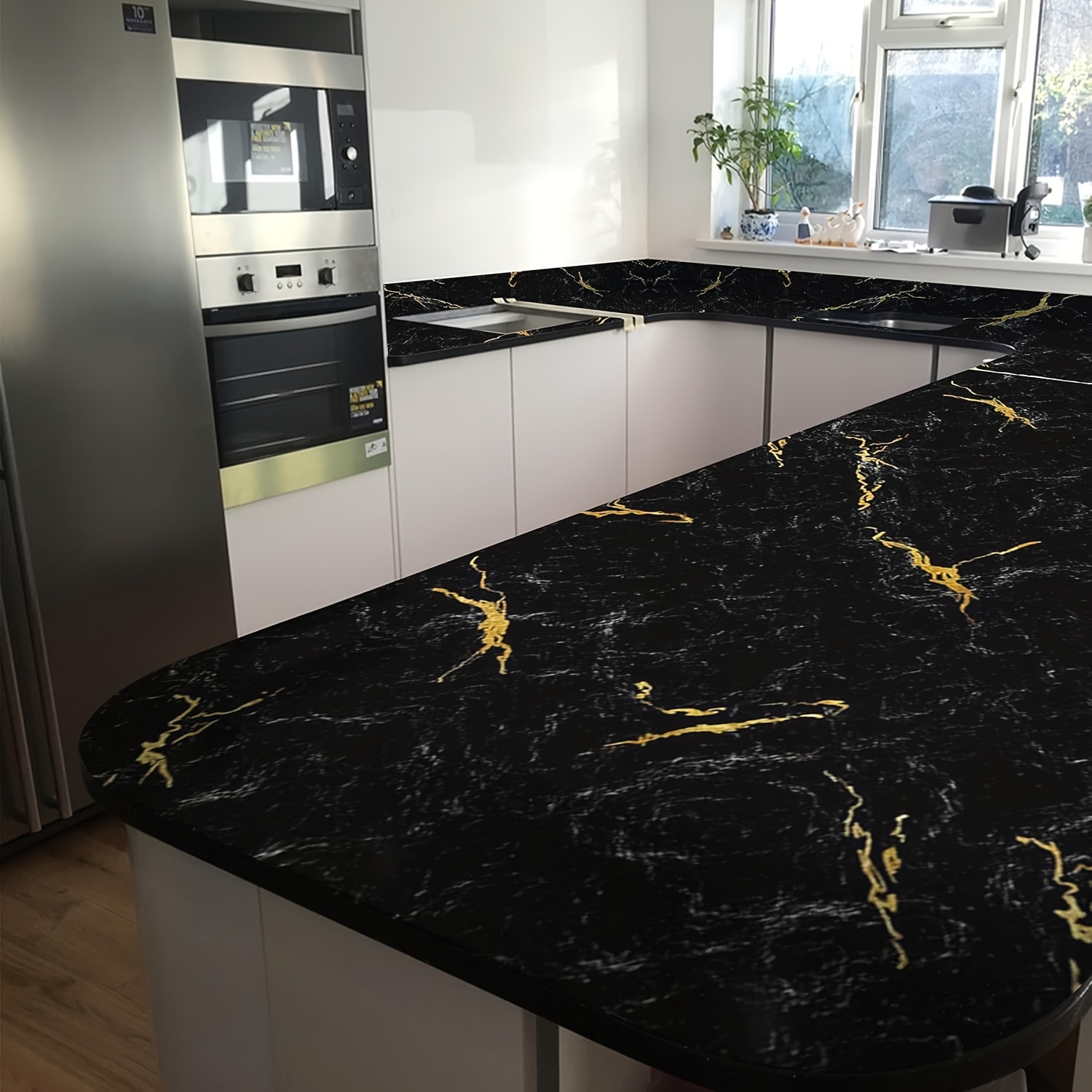 Papel pintado de mármol negro  - Kitchen reseña y precio
